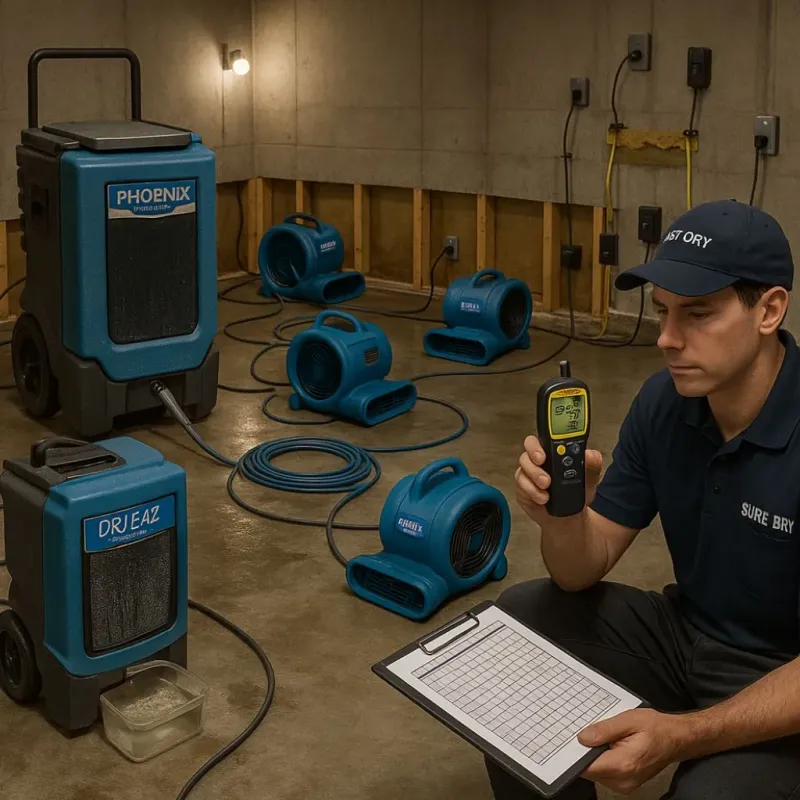 Structural Drying and Dehumidification process in Crestview, FL